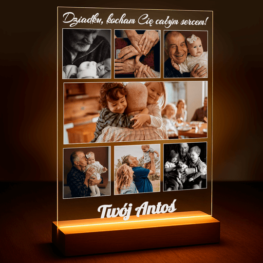 Dziadku, kocham Cię całym sercem - druk na szkle z Twojego zdjęcia
