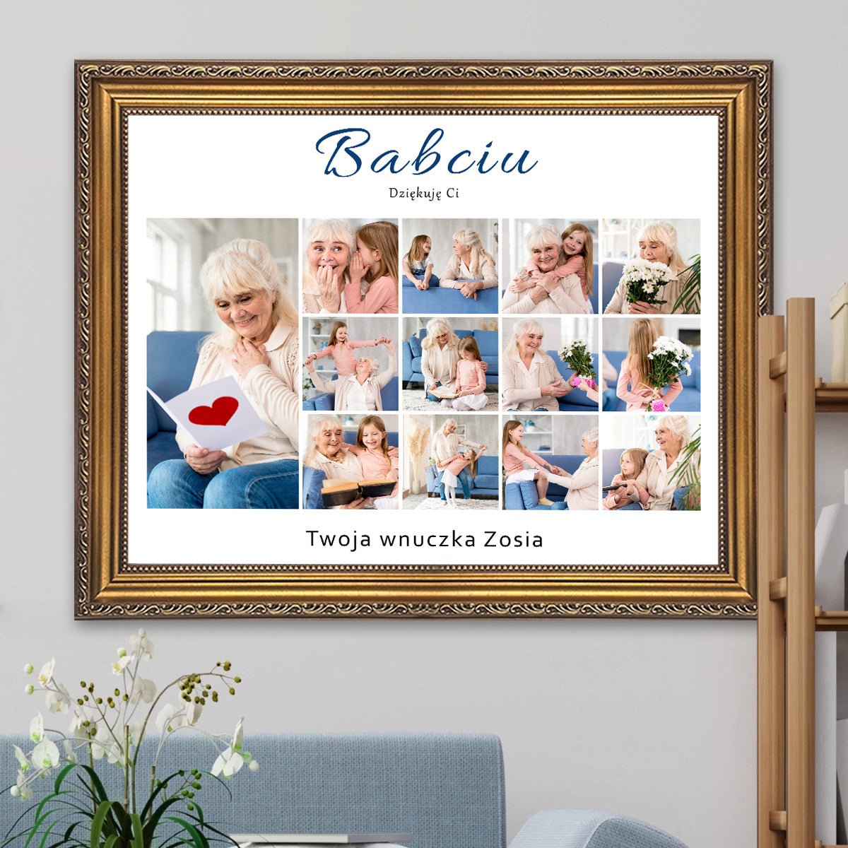 Dziękuję Ci Babciu - kolaż na płótnie z Twojego zdjęcia kolaż na płótnie z Twojego zdjęcia - Wymaluj Prezent