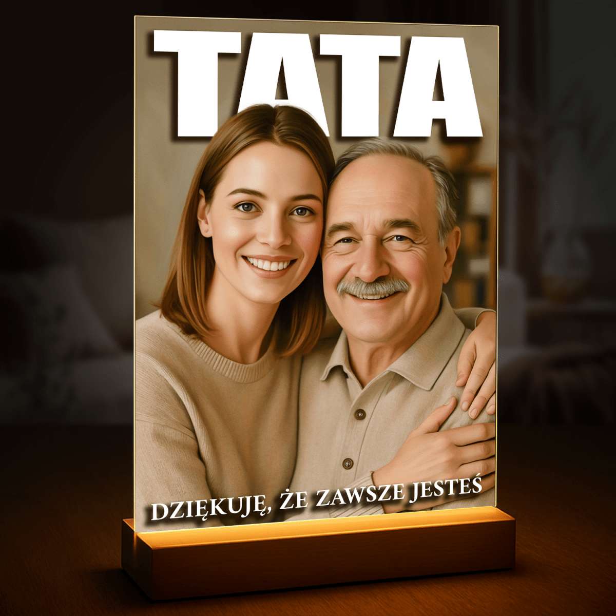 Image of Dziękuję, że zawsze jesteś - druk na szkle, portret z Twojego zdjęcia - Wymaluj Prezent