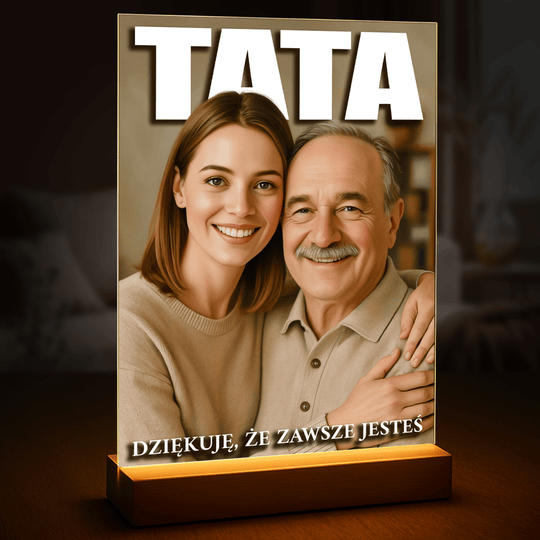 Dziękuję, że zawsze jesteś - druk na szkle, portret z Twojego zdjęcia