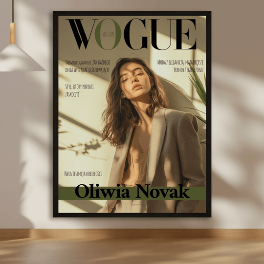 Dziewczyna z okładki magazynu Fashion - plakat z Twojego zdjęcia