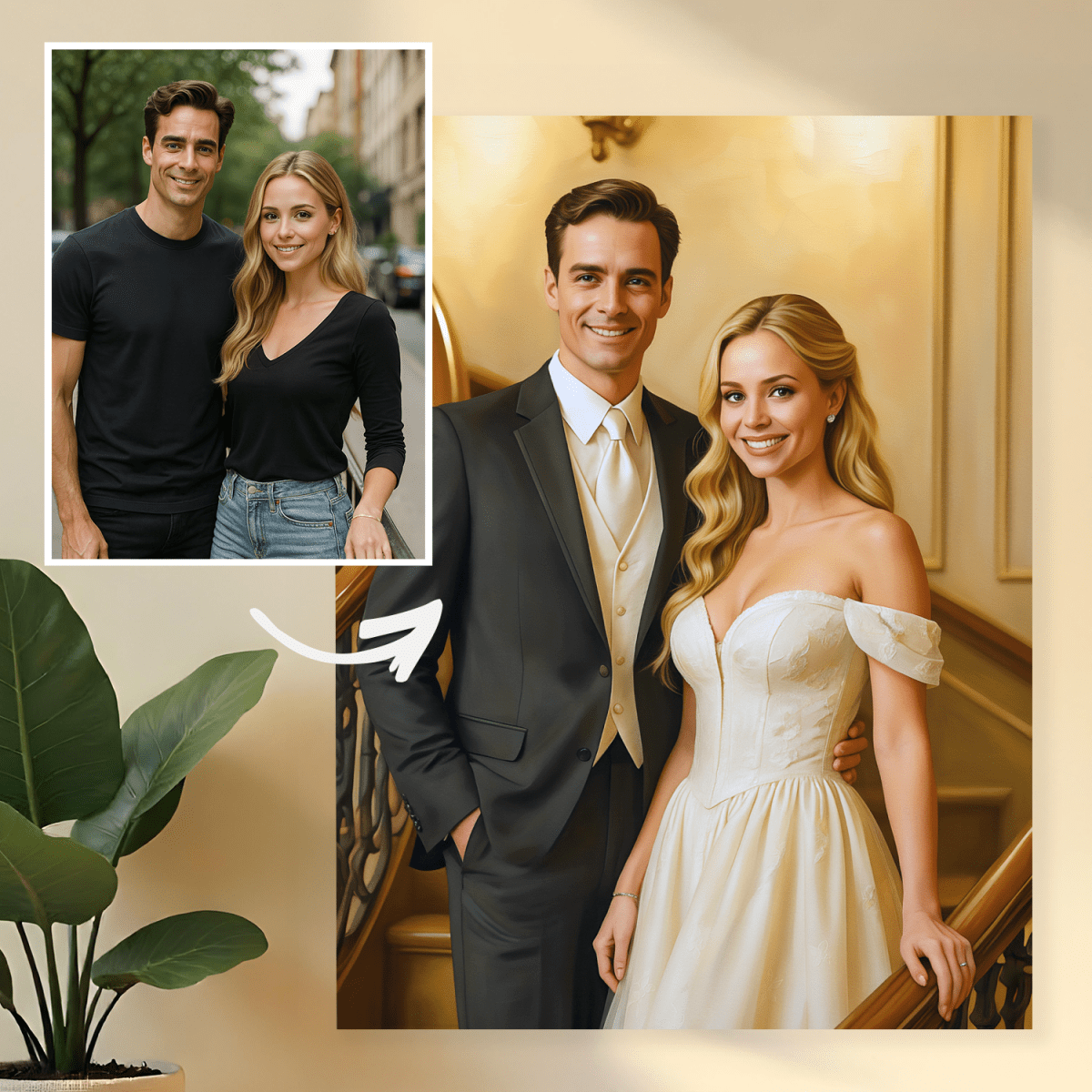 Image of Elegancka para - obraz na płótnie z Twojego zdjęcia - Wymaluj Prezent