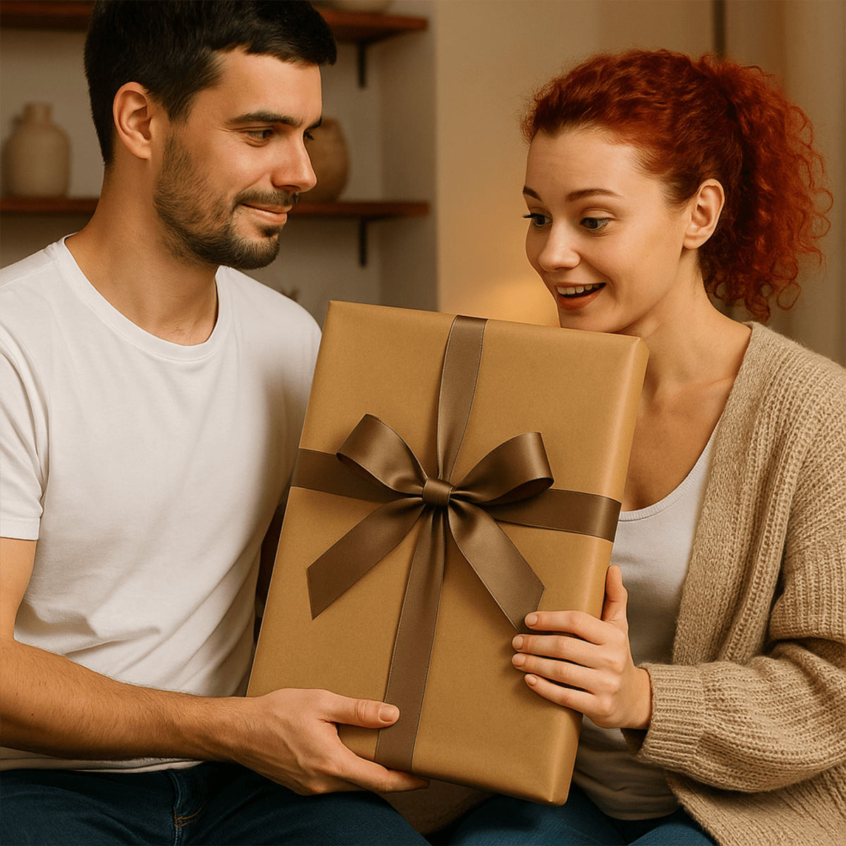 Image of Futurystyczny portret pary - obraz na płótnie z Twojego zdjęcia - Wymaluj Prezent