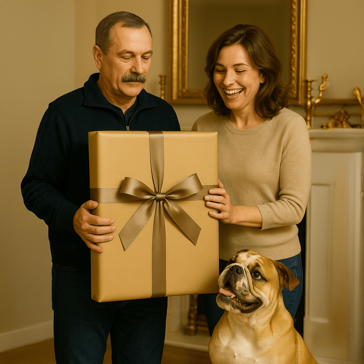 Generał i jego kompan - obraz na płótnie z Twojego zdjęcia - Wymaluj Prezent