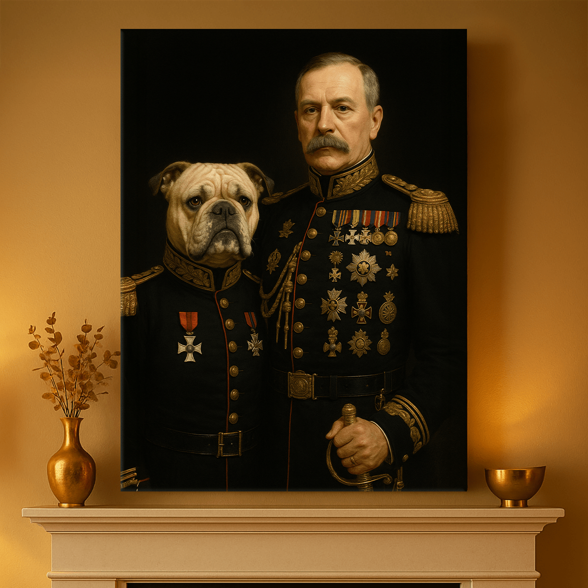 Image of Generał i jego kompan - obraz na płótnie z Twojego zdjęcia - Wymaluj Prezent