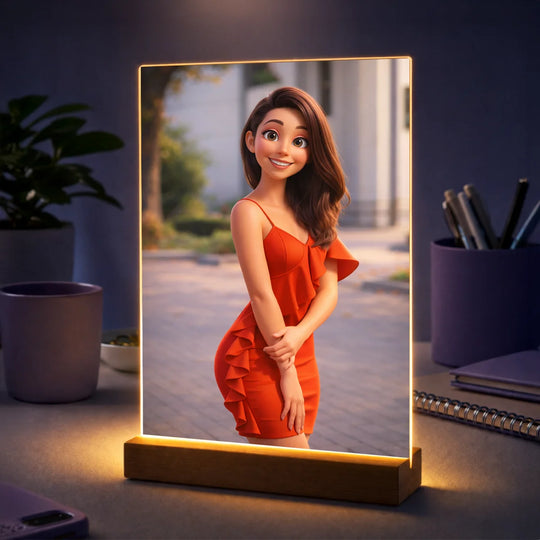 Prezent dla dziewczyny na urodziny – portret ze zdjęcia na szkle w stylu bajki