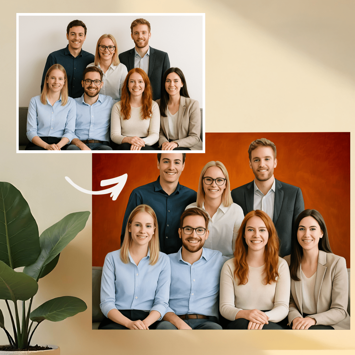 Image of Grupa przyjaciół - obraz na płótnie z Twojego zdjęcia - Wymaluj Prezent