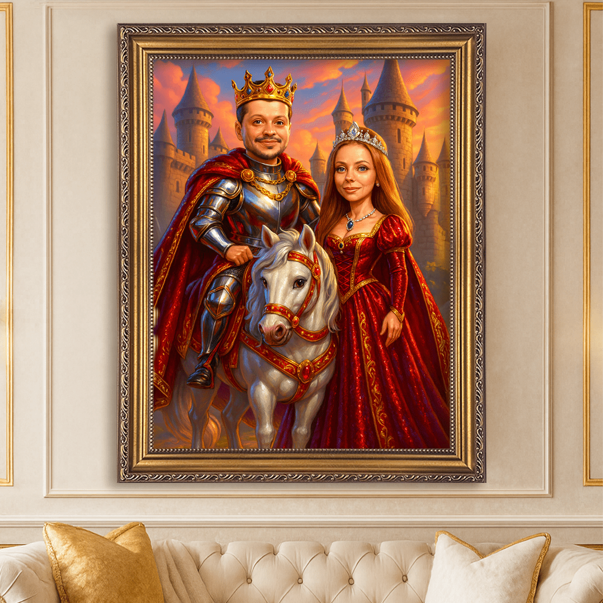 Image of Ilustracja króla i królowej - obraz na płótnie z Twojego zdjęcia - Wymaluj Prezent