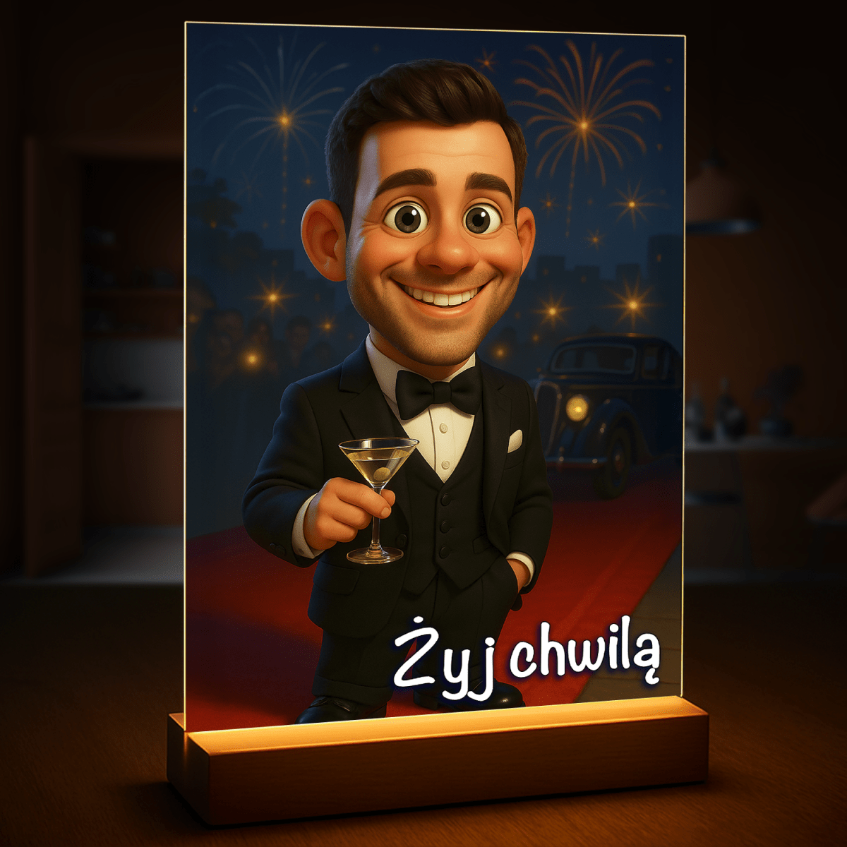 Ilustracja w animowanym stylu - druk na szkle, portret z Twojego zdjęcia - Wymaluj Prezent