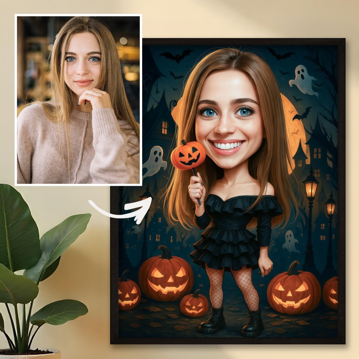 Image of Ilustracja w stylu halloween - plakat z Twojego zdjęcia - Wymaluj Prezent