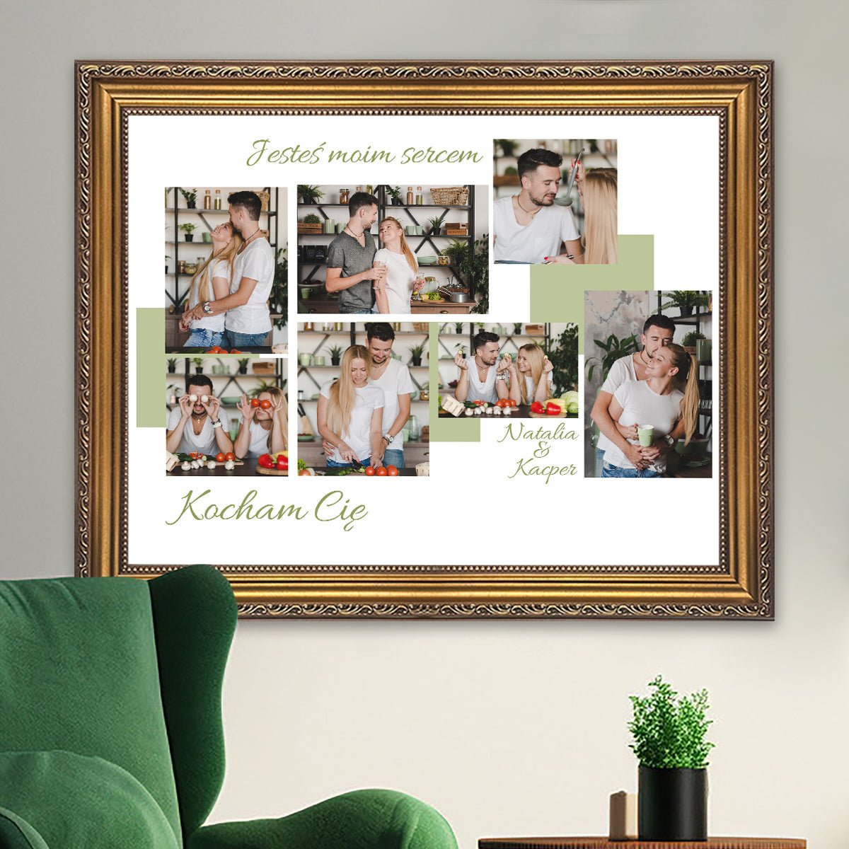 Jesteś moim sercem - kolaż na płótnie z Twojego zdjęcia - Wymaluj Prezent