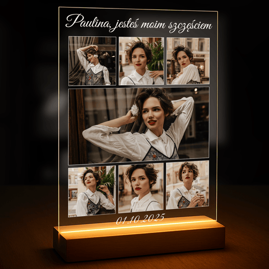Jesteś moim szczęściem - druk na szkle, kolaż z Twoich zdjęć