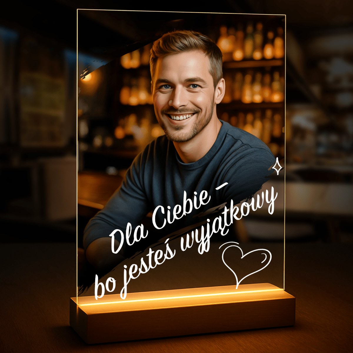 Image of Jesteś wyjątkowy - druk na szkle, portret z Twojego zdjęcia - Wymaluj Prezent