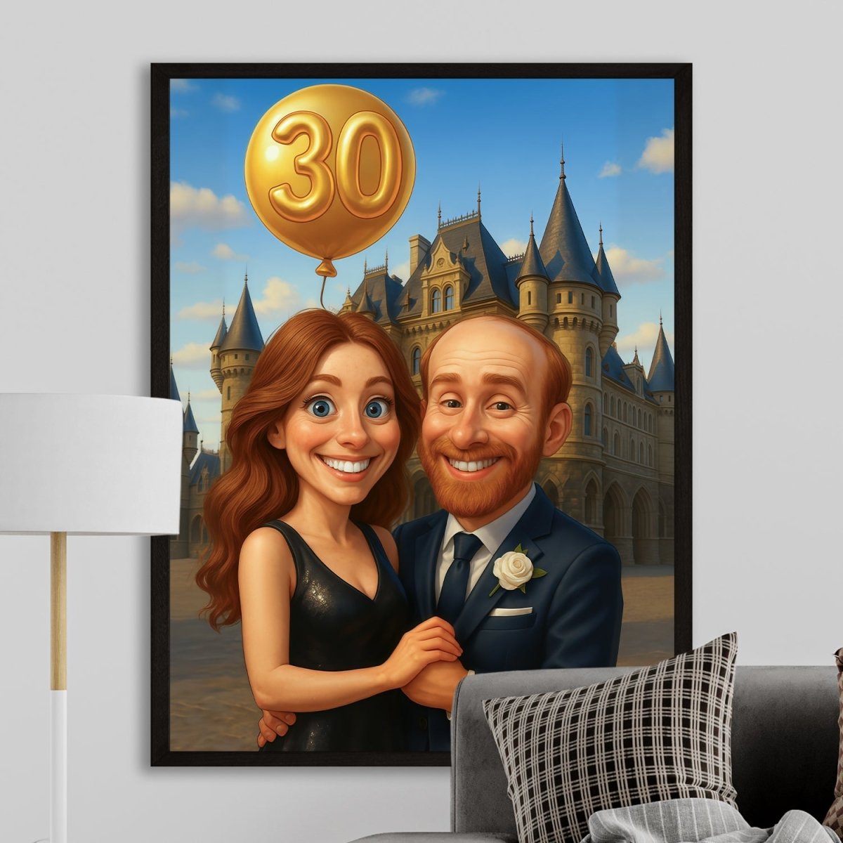 Karykatura na 30 rocznicę pary - plakat z Twojego zdjęcia - Wymaluj Prezent