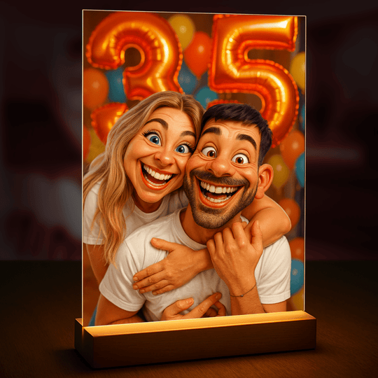 Karykatura na 35 urodziny - druk na szkle, portret z Twojego zdjęcia