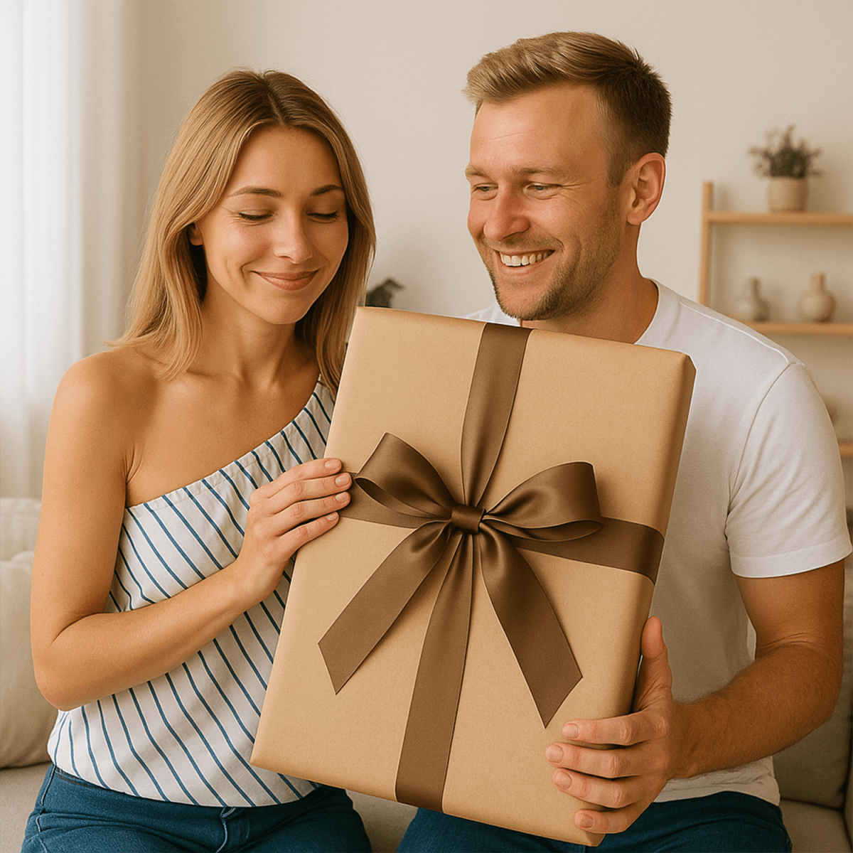 Karykatura pary - obraz na płótnie z Twojego zdjęcia - Wymaluj Prezent