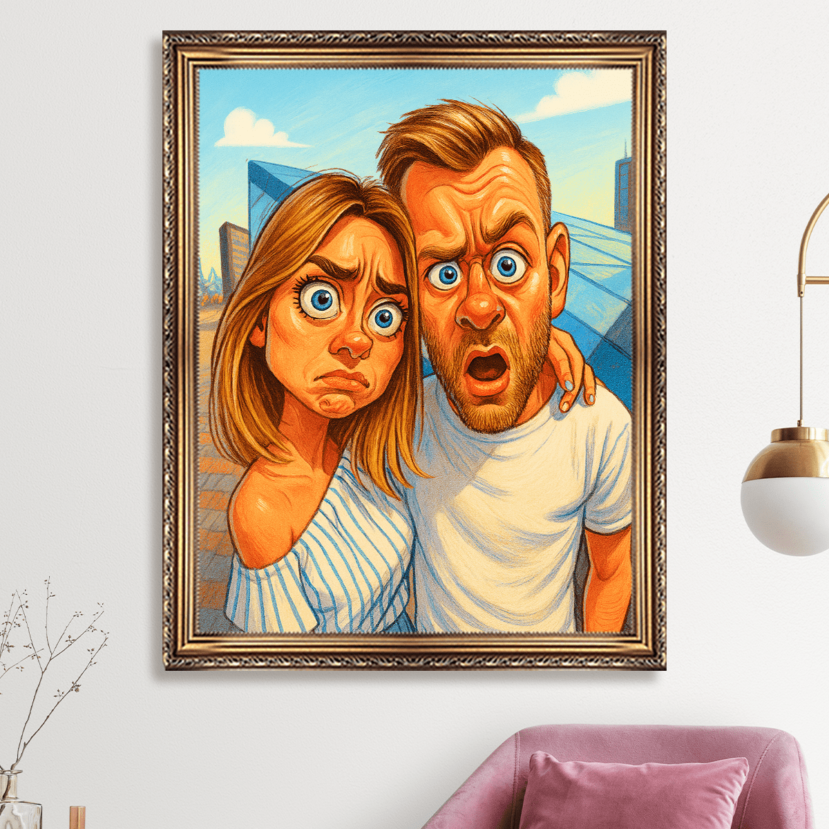 Image of Karykatura pary - obraz na płótnie z Twojego zdjęcia - Wymaluj Prezent