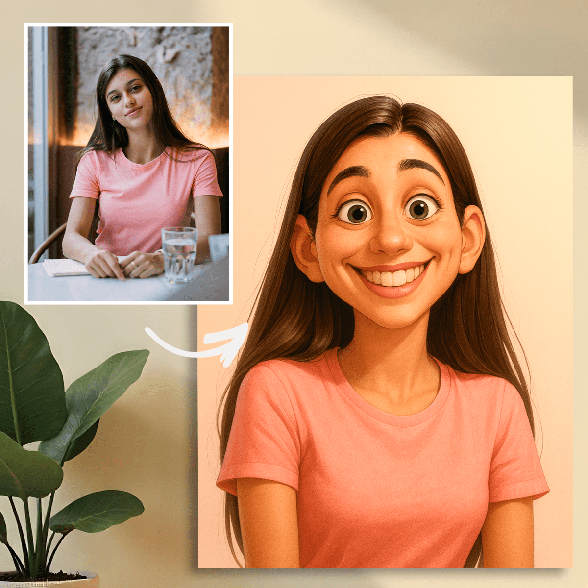 Karykatura w oryginalnym stylu - obraz na płótnie z Twojego zdjęcia - Wymaluj Prezent