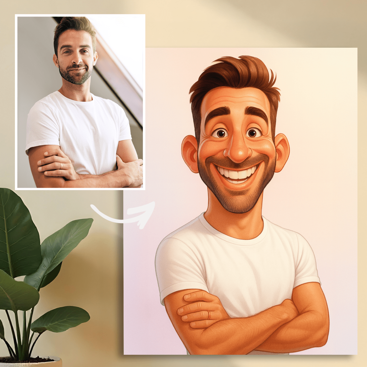 Image of Karykatura w unikalnym stylu - obraz na płótnie z Twojego zdjęcia - Wymaluj Prezent