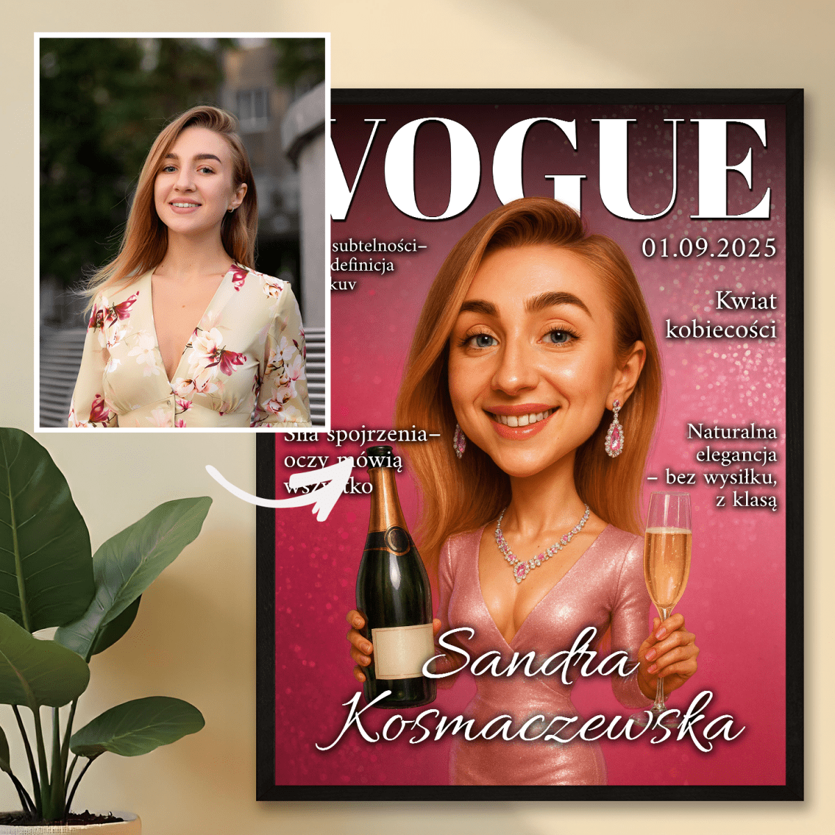 Image of Kobieta, która inspiruje - plakat z Twojego zdjęcia - Wymaluj Prezent