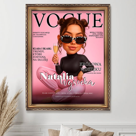 Kobieta z okładki Vogue - obraz na płótnie z Twojego zdjęcia
