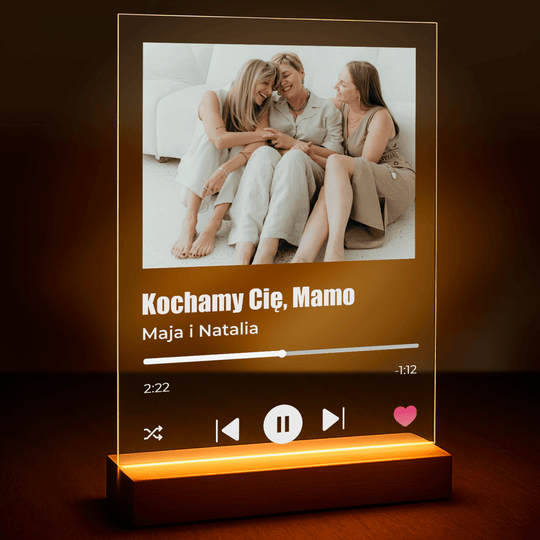 Kochamy Cię, Mamo zdjęcie + tekst - druk na szkle z Twojego zdjęcia