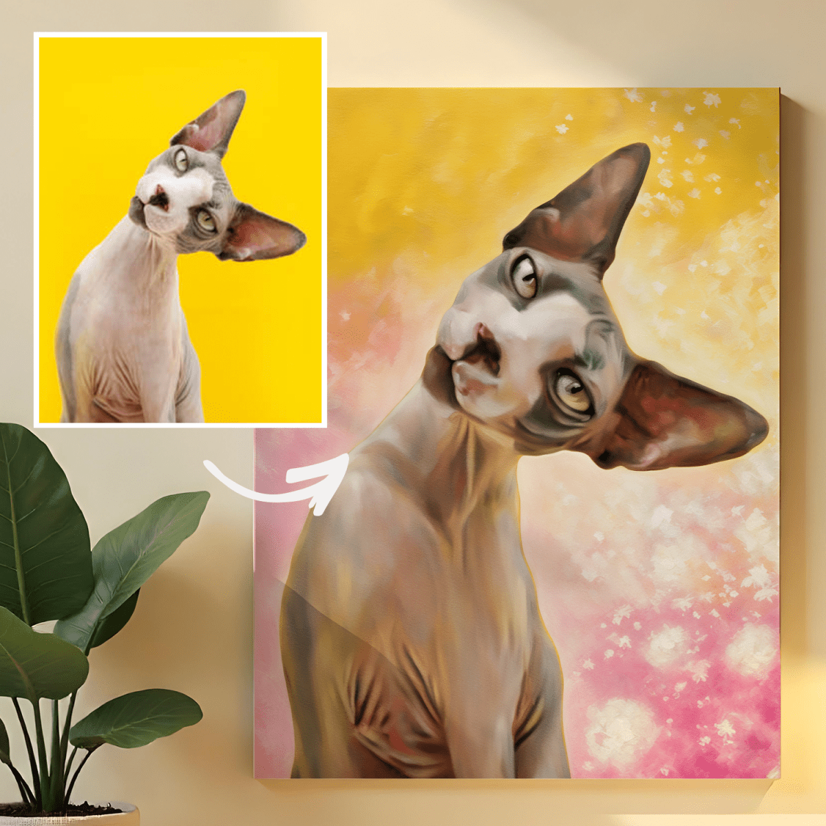 Image of Koci portret - obraz na płótnie z Twojego zdjęcia - Wymaluj Prezent