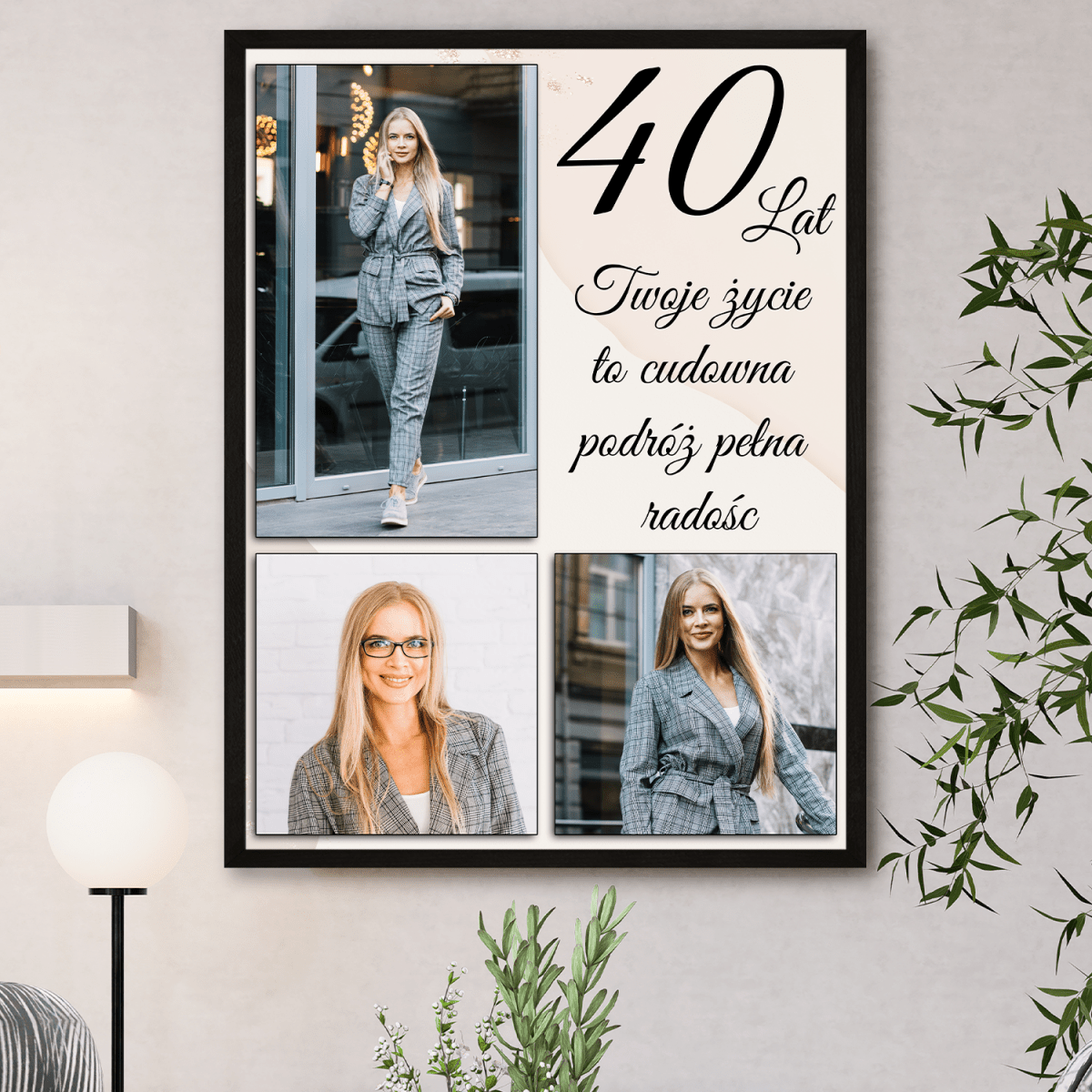 Image of Kolaż 3 zdjęć na 40. - plakat z Twojego zdjęcia - Wymaluj Prezent