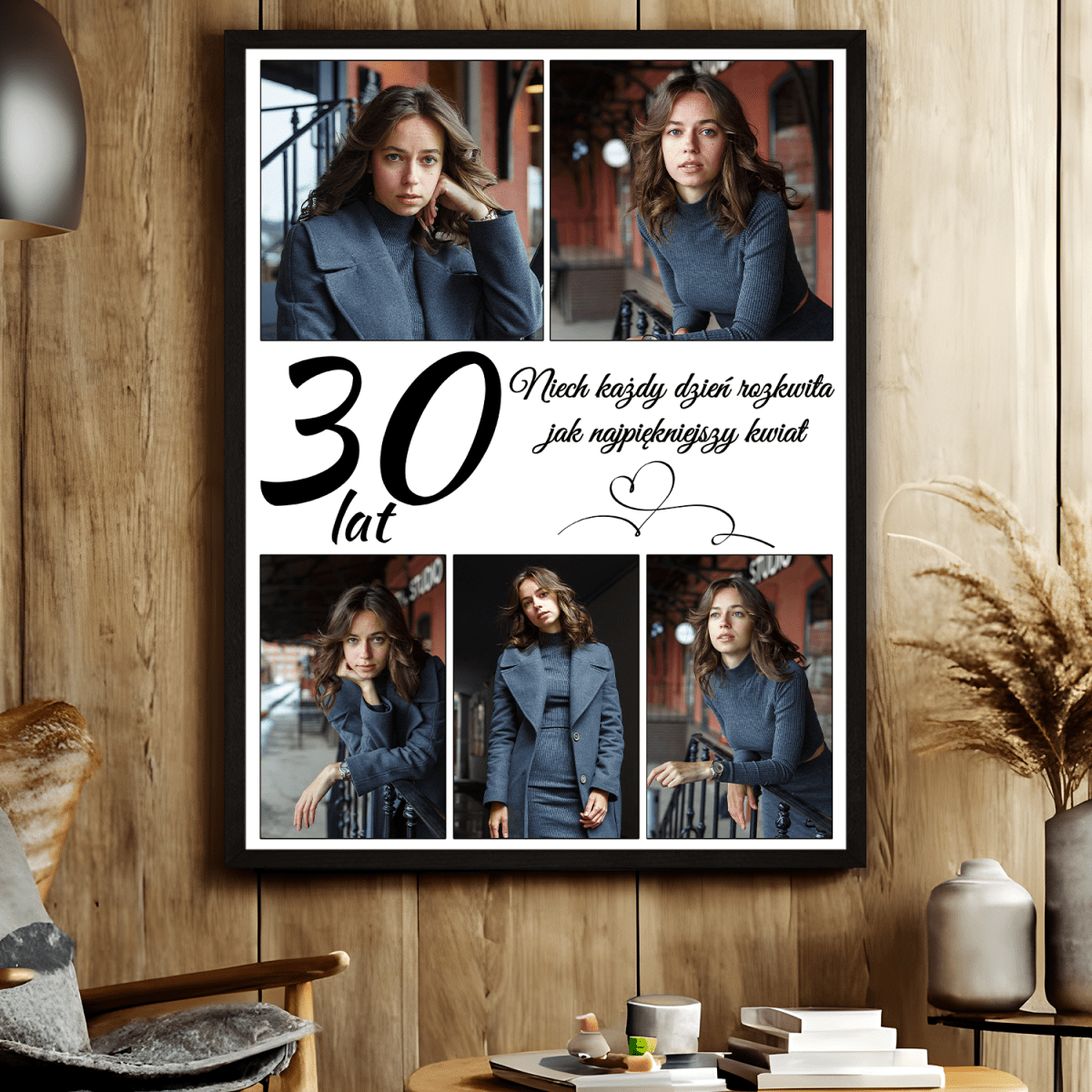 Image of Kolaż 5 zdjęć na 30 urodziny - plakat z Twojego zdjęcia - Wymaluj Prezent