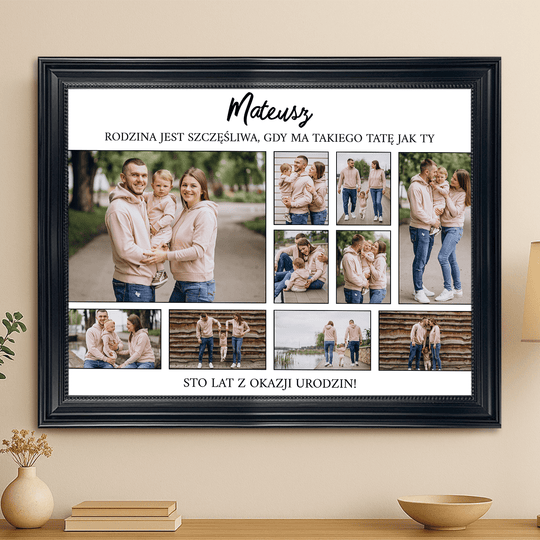 Kolaż dla taty na urodziny - obraz na płótnie z Twoich zdjęć