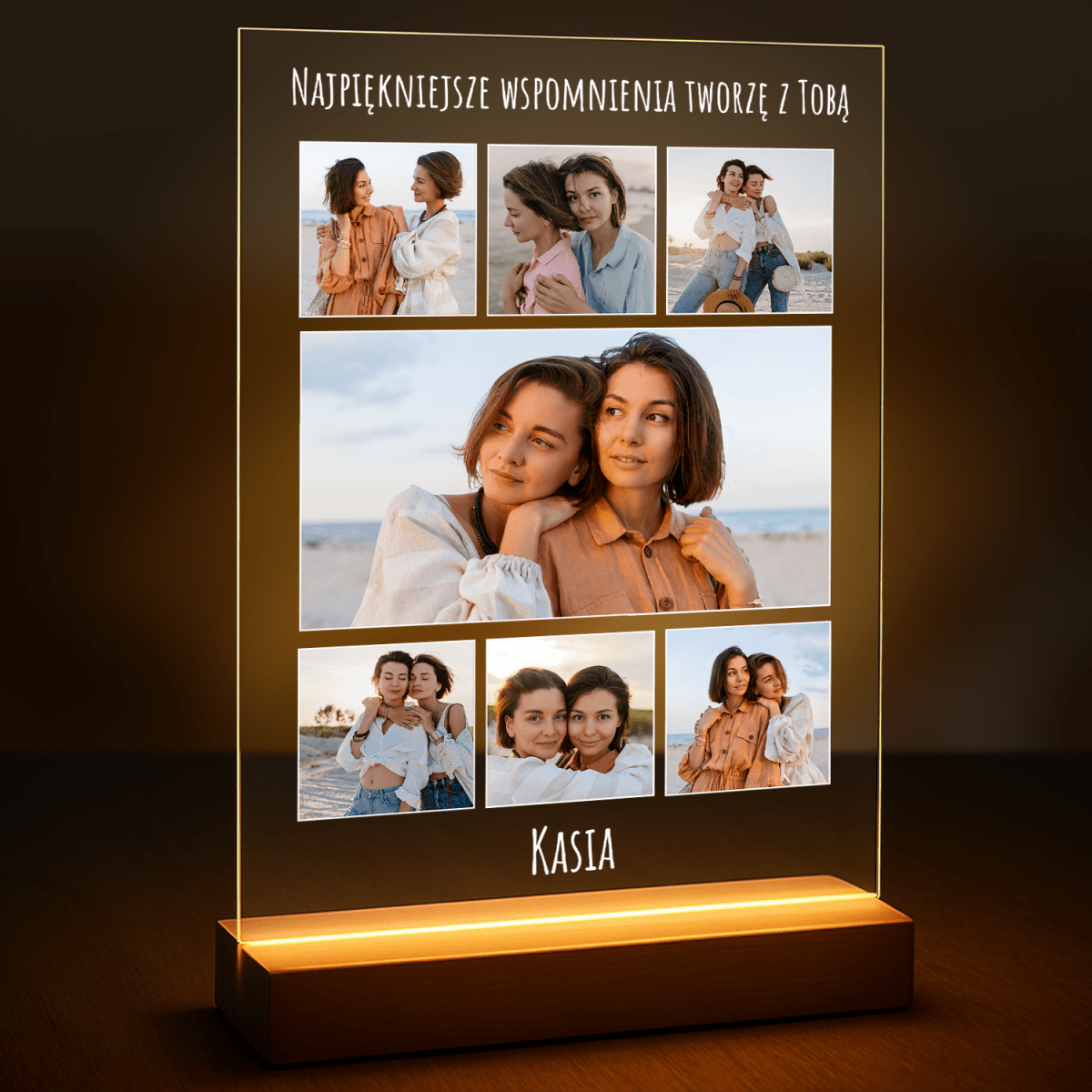 Image of Kolaż wspólnych zdjęć z przyjaciółką - druk na szkle z Twojego zdjęcia - Wymaluj Prezent