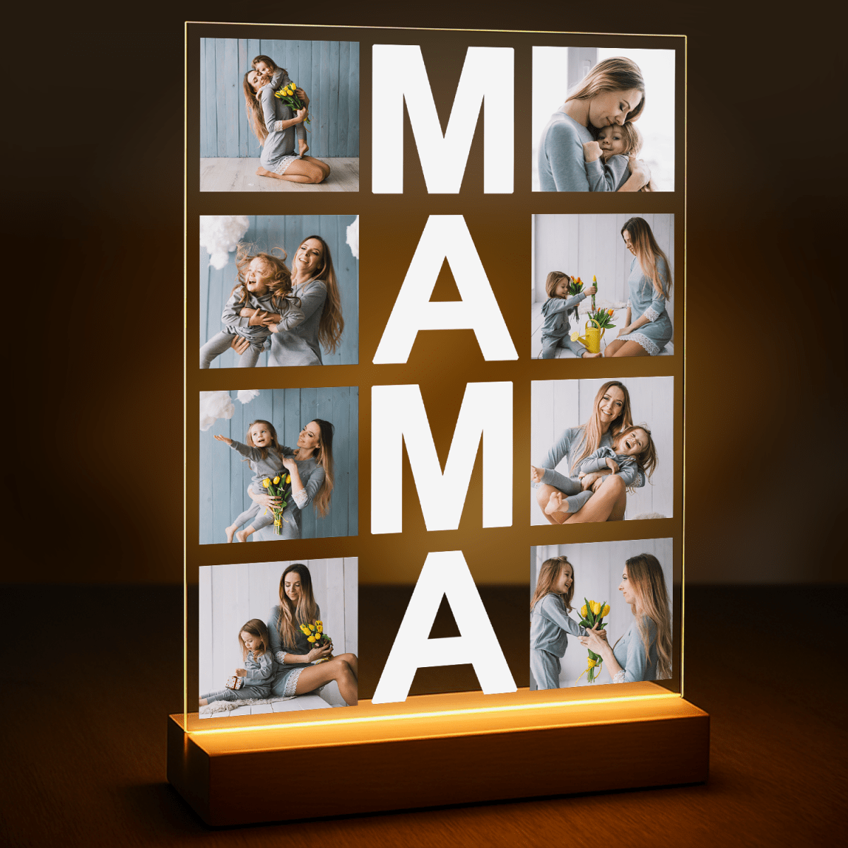 Kolaż z 8 zdjęć dla mamy - druk na szkle z Twojego zdjęcia - Wymaluj Prezent