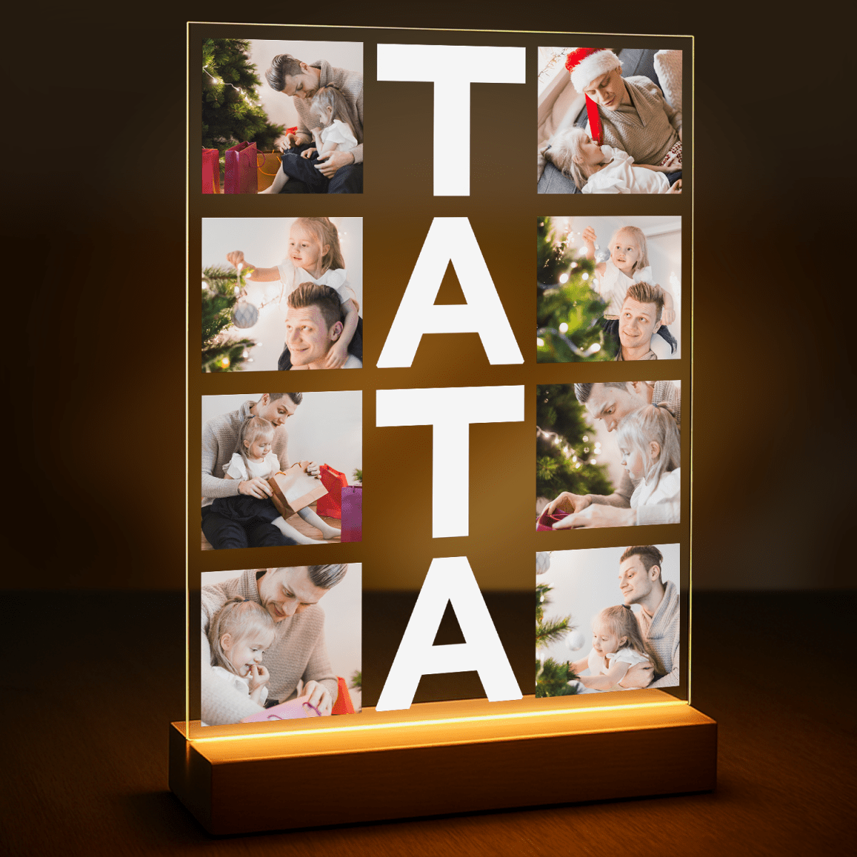 Kolaż z napisem dla taty - druk na szkle z Twojego zdjęcia - Wymaluj Prezent