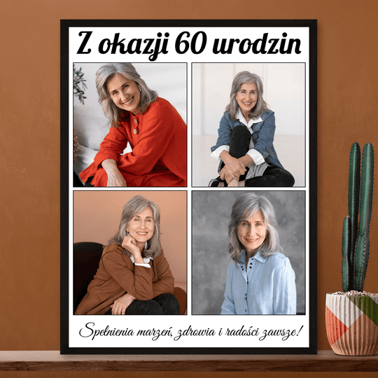 Kolaż z okazji 60 urodzin - plakat z Twojego zdjęcia