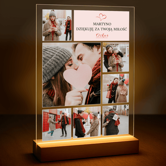 Kolaż ze zdjęć dla zakochanych - druk na szkle z Twojego zdjęcia