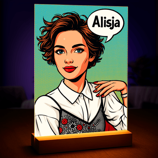 Komiksowy styl - druk na szkle, portret z Twojego zdjęcia