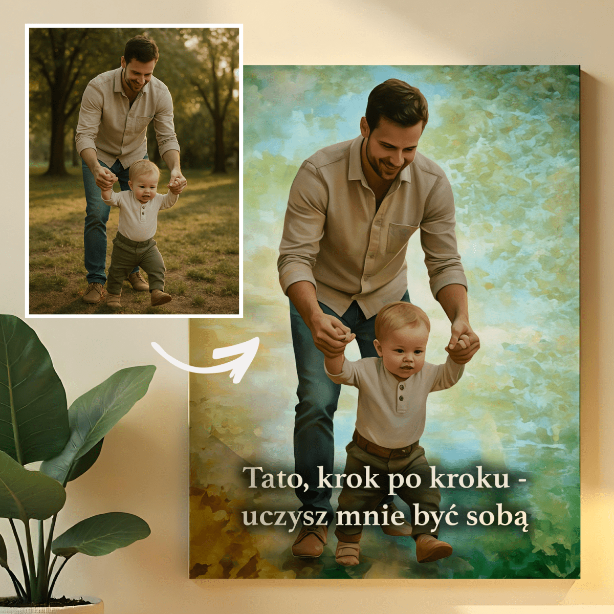 Image of Krok po kroku - druk na szkle, portret z Twojego zdjęcia - Wymaluj Prezent