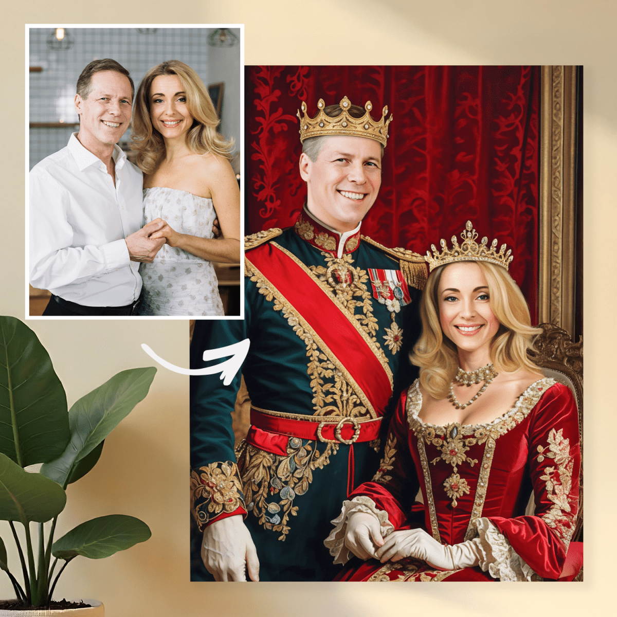 Image of Król i królowa - obraz na płótnie z Twojego zdjęcia - Wymaluj Prezent