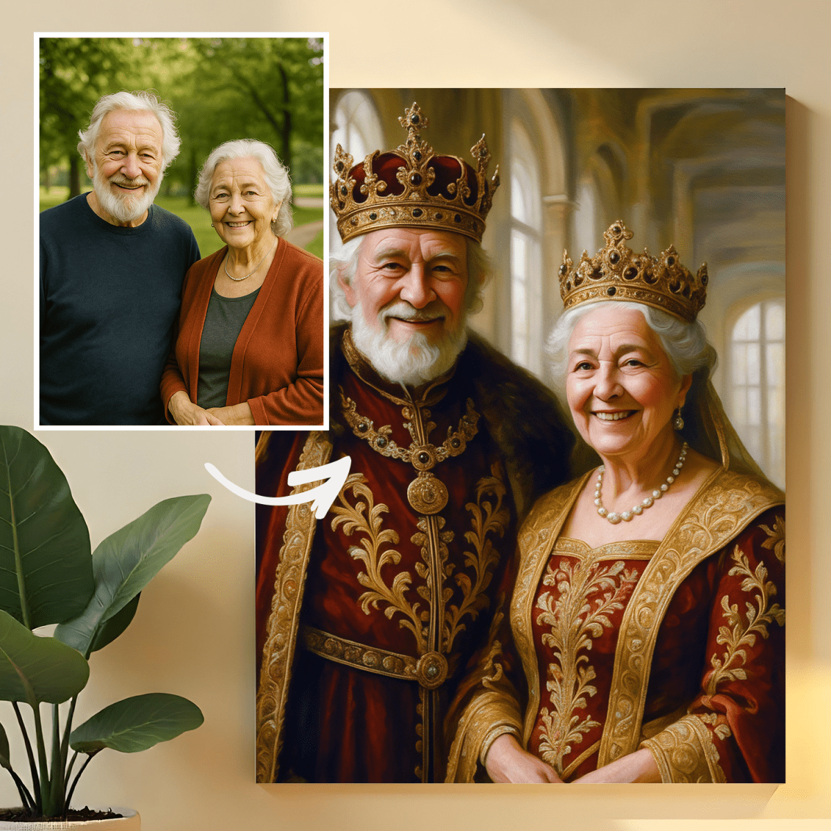 Król i królowa - obraz na płótnie z Twojego zdjęcia - Wymaluj Prezent