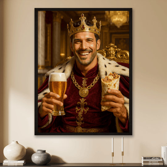 Król z piwem i kebabem - plakat z Twojego zdjęcia