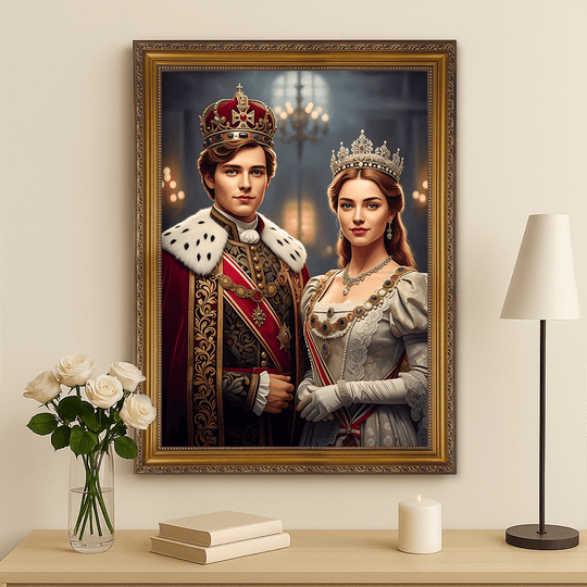 Królewska para w dniu ślubu - obraz na płótnie z Twojego zdjęcia