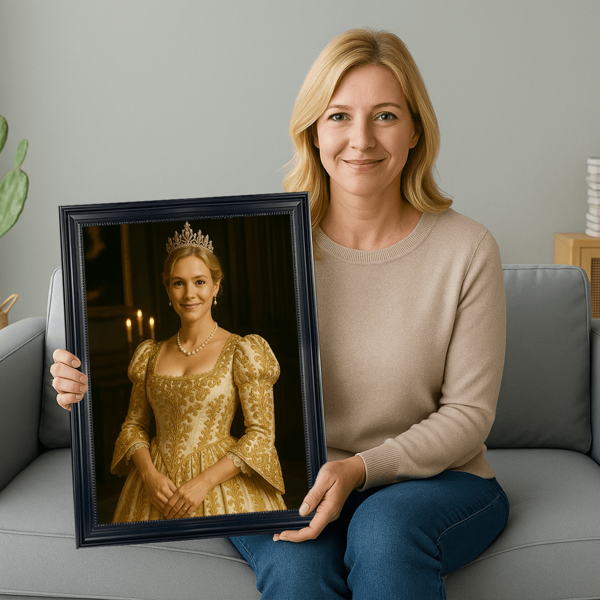 Image of Królewski portret kobiety - obraz na płótnie z Twojego zdjęcia - Wymaluj Prezent