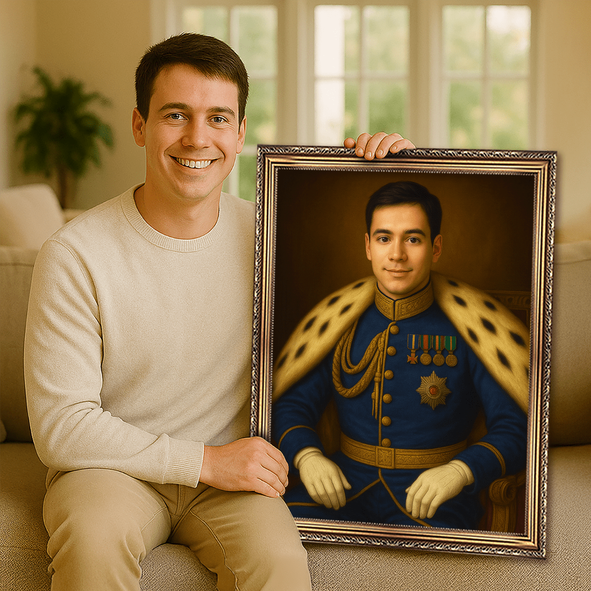 Image of Królewski portret - obraz na płótnie z Twojego zdjęcia - Wymaluj Prezent