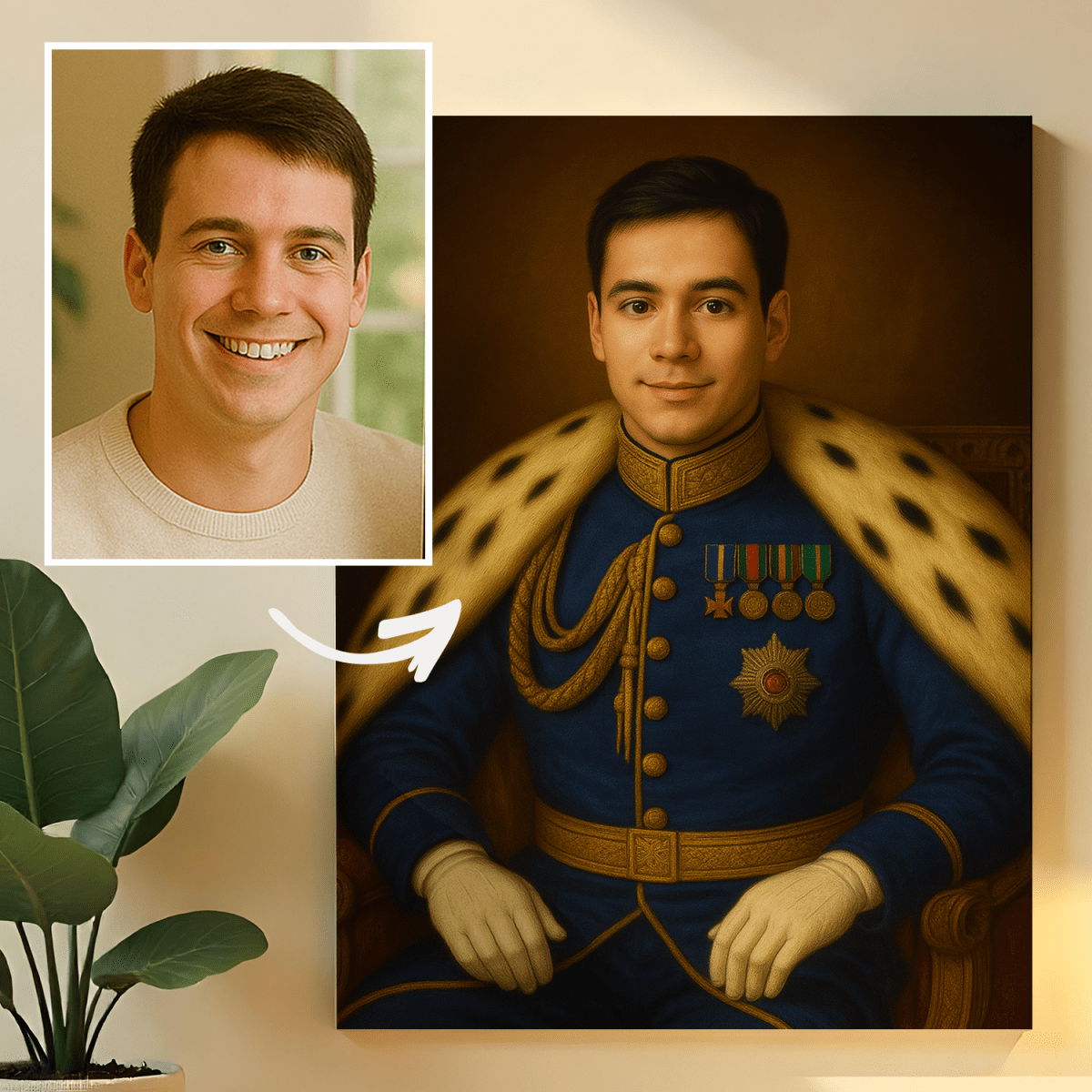 Image of Królewski portret - obraz na płótnie z Twojego zdjęcia - Wymaluj Prezent