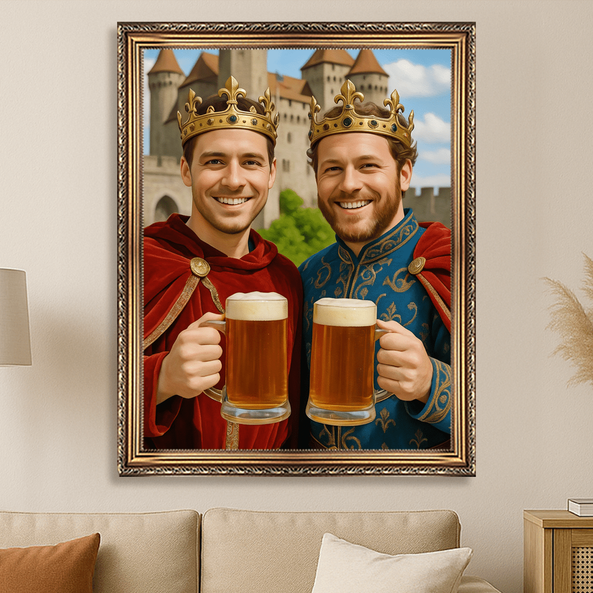 Image of Królewskie wyjście na piwo - obraz na płótnie z Twojego zdjęcia - Wymaluj Prezent