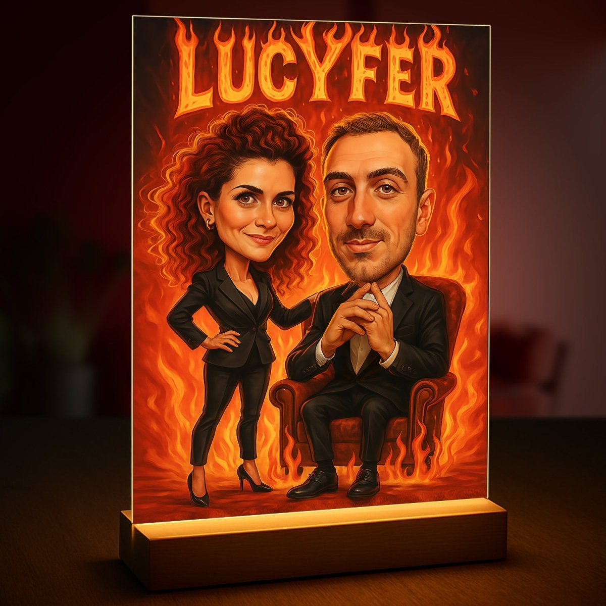 Image of Lucyfer - druk na szkle, portret z Twojego zdjęcia - Wymaluj Prezent