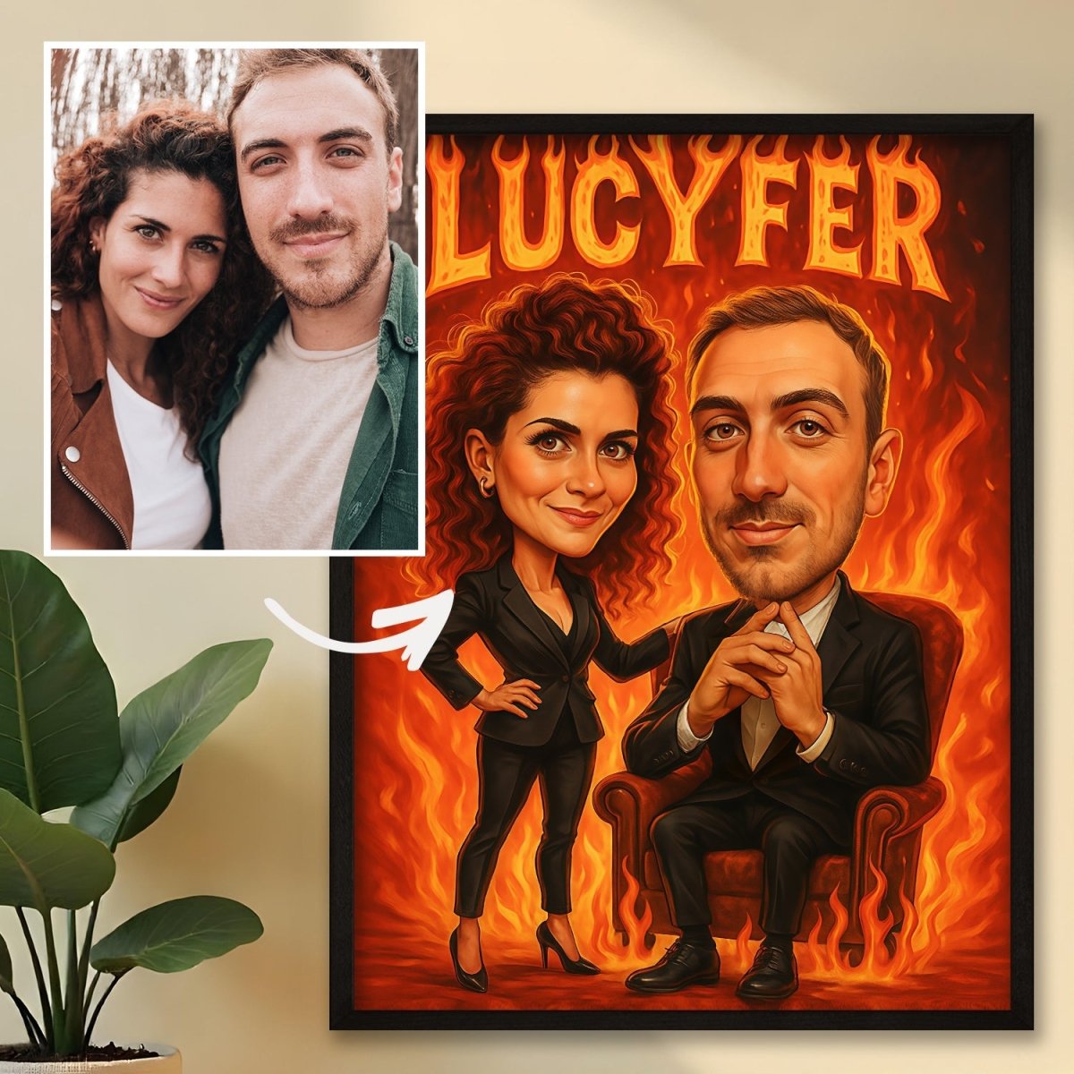 Lucyfer - druk na szkle, portret z Twojego zdjęcia - Wymaluj Prezent