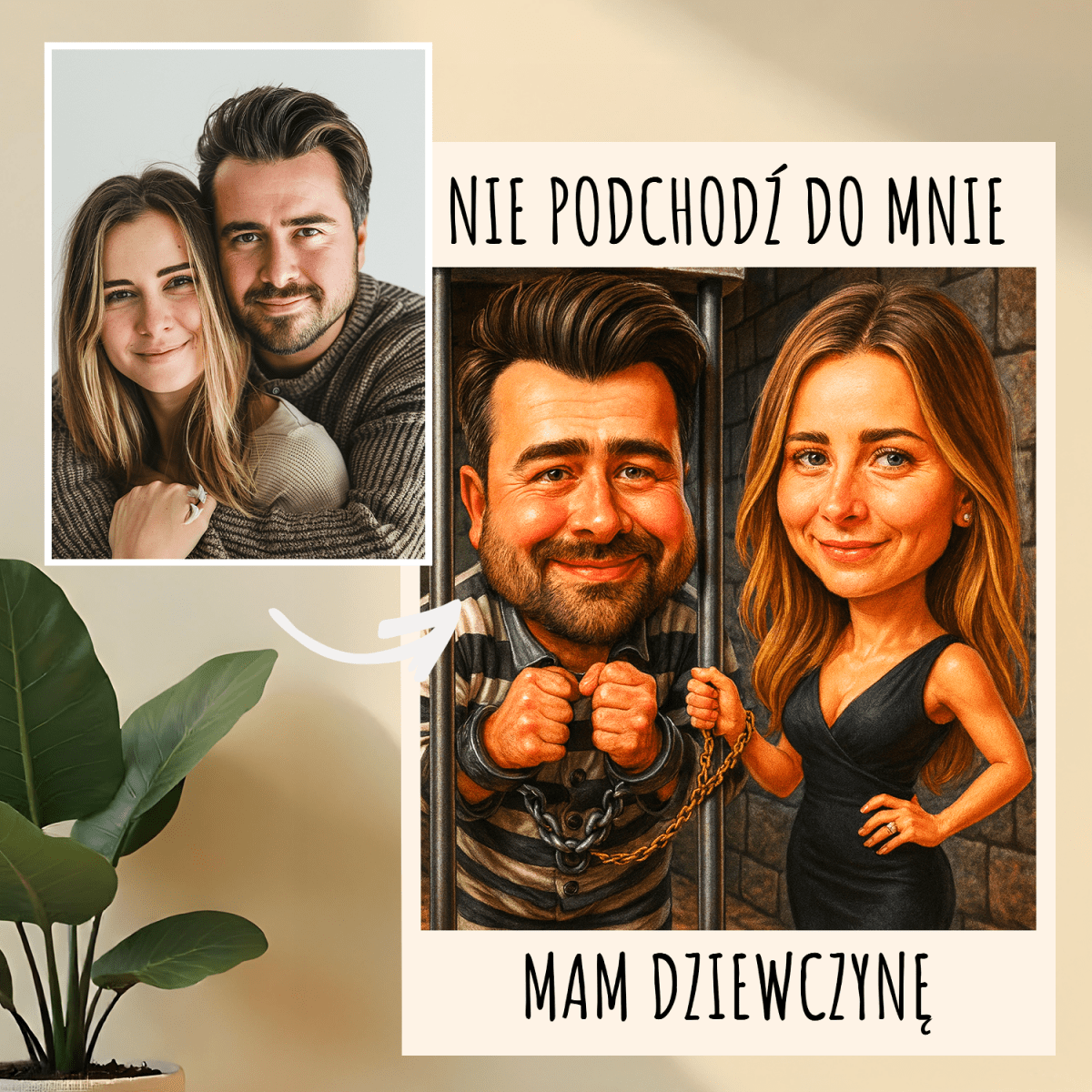 Image of Mam dziewczynę - druk na szkle, portret z Twojego zdjęcia - Wymaluj Prezent