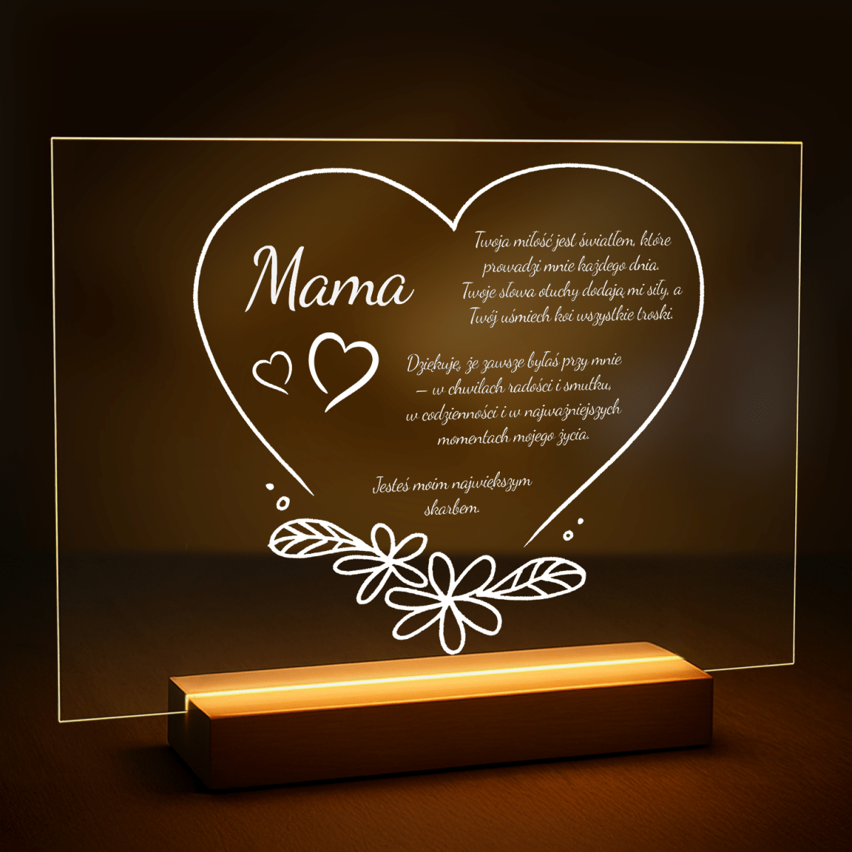 Mama cały czas jest blisko - druk na szkle z Twojego zdjęcia - Wymaluj Prezent