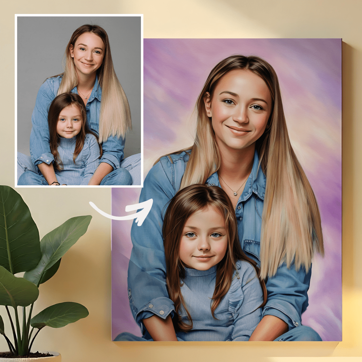 Image of Mama i córka - obraz na płótnie z Twojego zdjęcia - Wymaluj Prezent